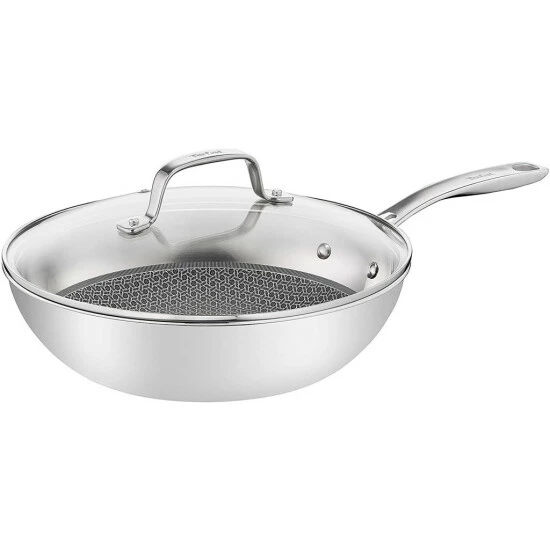 Neu 😀 Tefal WOK Edelstahl Pfanne Mit Glasdeckel °28cm Kratzfest ETERNAL MESH E49716 + Ingenio Pfannenwender 🧨 4 Neu 😀 Tefal WOK Edelstahl Pfanne Mit Glasdeckel °28cm Kratzfest ETERNAL MESH E49716 + Ingenio Pfannenwender 🧨 – Bild 2