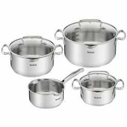 Budget 🎉 TEFAL DUETTO+ 7-Teiliges Topf-Set: Stielkasserole 16 Cm, Kochtopf 16/20/24 + Deckel; Hochwertiger Rostfreier Edelstahl; Glasdeckel Mit Abgießfunktion; Induktionsgeeignet; G719S7 🔔