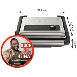 Budget 💯 Tefal Kontaktgrill Inicio GC242D, Schwarz, Edelstahl, Rechteckig, Drehregler, 288 X 258 Mm, Scharnier, Fertig ✨ -Antihaftpfanne Verkäufe unnamed file 1170