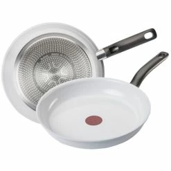 Schlussverkauf 🥰 TEFAL Keramikpfanne Ceramiccontrol Induktion Kratzfest Weiß Edelstahl/Keramik Ceramiccontrol Backofenfest/kratzfest Rund 🎁
