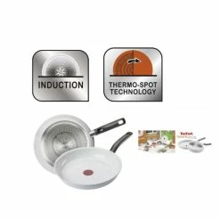 Schlussverkauf 🥰 TEFAL Keramikpfanne Ceramiccontrol Induktion Kratzfest Weiß Edelstahl/Keramik Ceramiccontrol Backofenfest/kratzfest Rund 🎁 -Antihaftpfanne Verkäufe unnamed file 1365