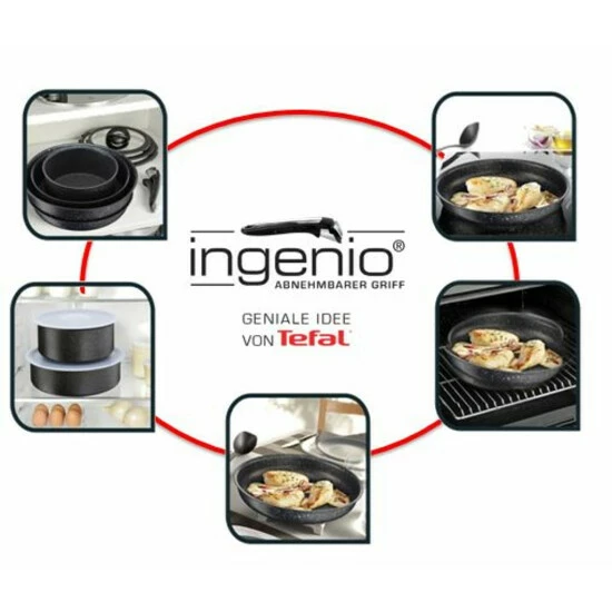 Auslauf ⌛ Tefal L6509205 Ingenio Expertise Herd 3 Stück Aluminium Schwarz 24/28 Cm 🥰 4 Auslauf ⌛ Tefal L6509205 Ingenio Expertise Herd 3 Stück Aluminium Schwarz 24/28 Cm 🥰 – Bild 2