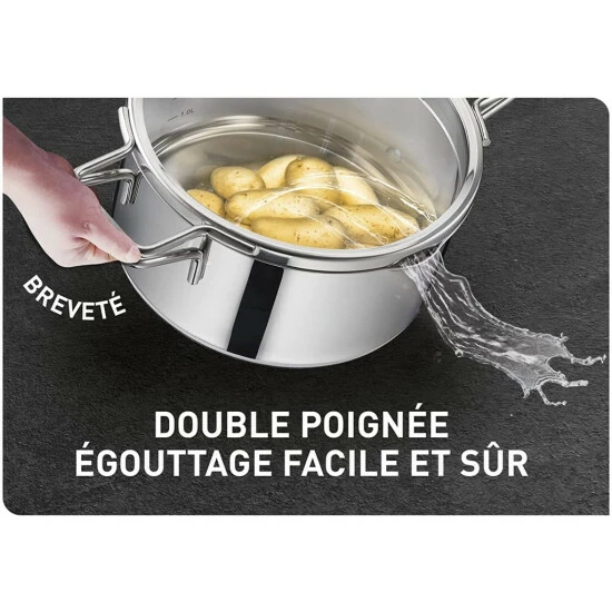 Großhandel ⌛ Tefal NORDICA Kochtopf Mit Glas-Siebdeckel Induction °24cm 5L H85224 💯 4 Großhandel ⌛ Tefal NORDICA Kochtopf Mit Glas-Siebdeckel Induction °24cm 5L H85224 💯 – Bild 2