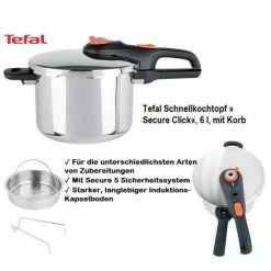 Neu ✨ Tefal Schnellkochtopf Kochtopf Dampftopf »Secure Click«, 6 L, Mit Korb Tefal P25307 Secure 5 🧨