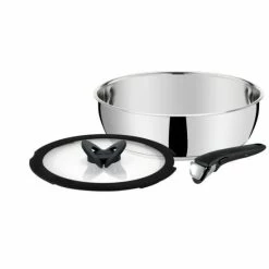 Aktion ❤️ Tefal Ingenio PRO INOX L942S3 Sauteuse Inkl. Deckel, Edelstahl, 24 Cm Durchmesser, Induktionsherd-geeignet, Abnehmbarer Griff 🎁