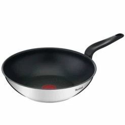 Budget 🔥 Tefal Primary E3091904 Wokpfanne, 28 Cm Max. Durchmesser, Edelstahl, Induktionsherd-geeignet, Antihaftbeschichtung 👍