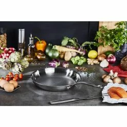 Brandneu 🥰 Tefal Pfannenset Edelstahl ETERNAL MESH °24cm/°28cm + 2 X Jamie Oliver Gravur Glasdeckel + Ingenio Pfannenwender 👍 -Antihaftpfanne Verkäufe unnamed file 3203