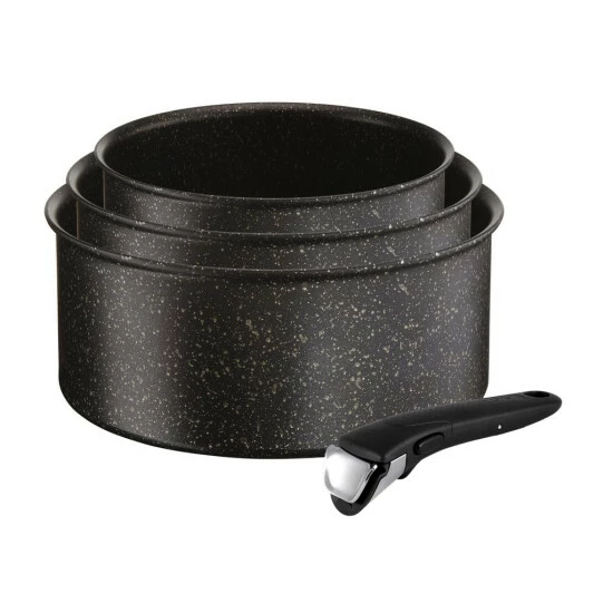 Billig 👏 Tefal L67190 Ingenio Authentic Kasserollen-Set, Alu Schwarz ⭐ 3 Billig 👏 Tefal L67190 Ingenio Authentic Kasserollen-Set, Alu Schwarz ⭐