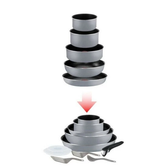 Aktion 🌟 TEFAL Ingenio Essential Kochgeschirrset 11-teilig Grau Alle Wärmequellen Außer Induktion L2149902 😀 5 Aktion 🌟 TEFAL Ingenio Essential Kochgeschirrset 11-teilig Grau Alle Wärmequellen Außer Induktion L2149902 😀 – Bild 3