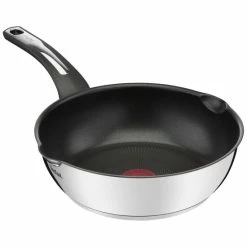 Budget ❤️ Tefal Emotion E30077 Wokpfanne, 26 Cm Max. Durchmesser, Edelstahl, Induktionsherd-geeignet, Antihaftbeschichtung 🔔