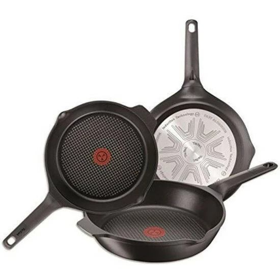 Budget 🛒 TEFAL Pfannen-Set Aroma Grillpfanne Bratpfanne Gusseisen Ø 22 24 26 Cm 3er SET 🎉 3 Budget 🛒 TEFAL Pfannen-Set Aroma Grillpfanne Bratpfanne Gusseisen Ø 22 24 26 Cm 3er SET 🎉