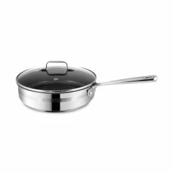 Brandneu ⭐ TEFAL Edelstahl Schmorpfanne Jamie Oliver Mit Deckel Silber Edelstahl Jamie Oliver Antihaft/backofenfest Rund 😉