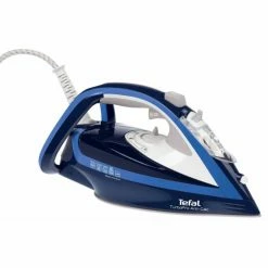 Blitzangebot 🛒 Tefal TurboPro FV5630E0 - Bügeleisen (Dampfbügeleisen, Durilium-Sohle, 2 M, 200 G/min, Blau, Weiß, 50 G/min) ❤️
