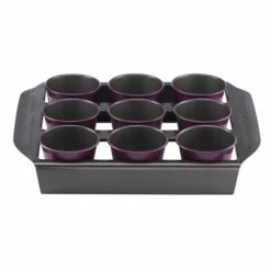 Auslauf ✔️ Tefal Creabake Kuchenförmchen-Set J304SS, Kuchenform, Rund, Schwarz, Violett, Kohlenstoffstahl, China, 1,02 Kg 🎁