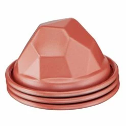 Schlussverkauf 🧨 Tefal Creabake Dreiteiliges Stein-Set J30591, Kuchenform, Rund, Gerillte Oberfläche, Rot, Kohlenstoffstahl, China 🛒