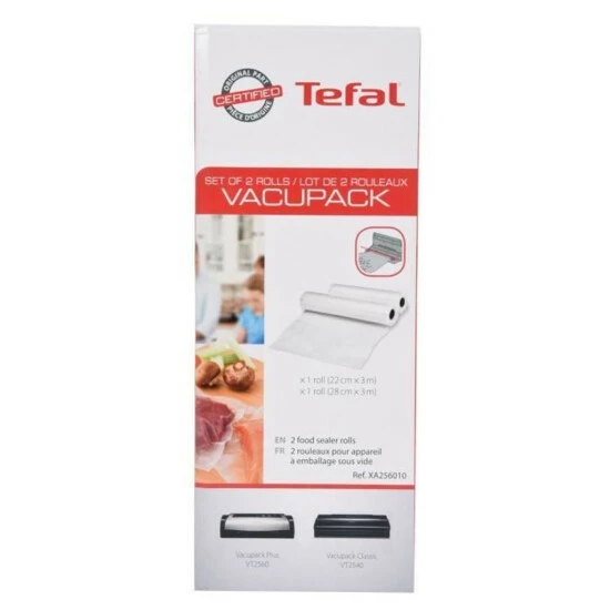 Coupon 🔔 Tefal XA256010 2x Folienrollen (22cmx3 M/28cmx3 M) Für VT2540 VT2550 Vakuumierer 🔥 3 Coupon 🔔 Tefal XA256010 2x Folienrollen (22cmx3 M/28cmx3 M) Für VT2540 VT2550 Vakuumierer 🔥
