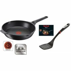 Neu 🛒 Tefal Bratpfanne AROMA Aluguss Antihaftversiegelt °24cm E21504 + Ingenio Pfannenwender 🔥