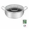 Großhandel ✔️ Tefal H8217123 Pierre Gagnaire Antihaftbeschichtete Edelstahl-Bratpfanne 26 Cm 2 Griffe + Deckel, Alle Kochfelder Auch Induktion ⌛