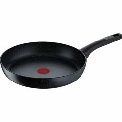 Schlussverkauf ✨ Tefal G28106 Black Stone Bratpfanne 28 Cm | Mineralia+ Antihaftversiegelung | Sicher | Thermo-Signal | Induktionsgeeignet | Gesund Kochen 😍