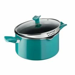 Großhandel 🤩 Tefal Chefclub By Kochtopf 24 Cm, Rund, Mintfarbe, Aluminium, Titan, Mintfarbe, Keramik, Gas, Halogen, Induktion 😉