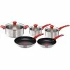 Auslauf 👍 Tefal By Jamie Oliver Mainstream Set Edelstahl Red Collection H801S5 👍