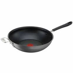 Bestes Angebot ❤️ Jamie Oliver By Tefal H9008844 Induction WOK °30cm HARD ANODISED Aluguss Schwarz ✔️