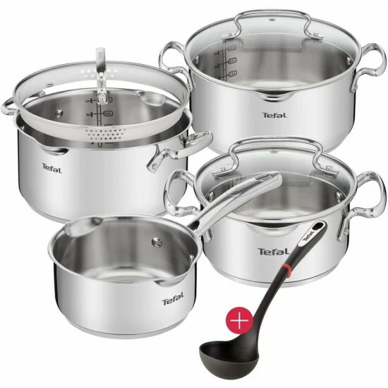 Budget 🥰 Tefal G719S734 DUETTO 8-tlg.Set 3x Kochtopf/Glasdeckel + Stieltopf + Suppenkelle ⭐ 3 Budget 🥰 Tefal G719S734 DUETTO 8-tlg.Set 3x Kochtopf/Glasdeckel + Stieltopf + Suppenkelle ⭐